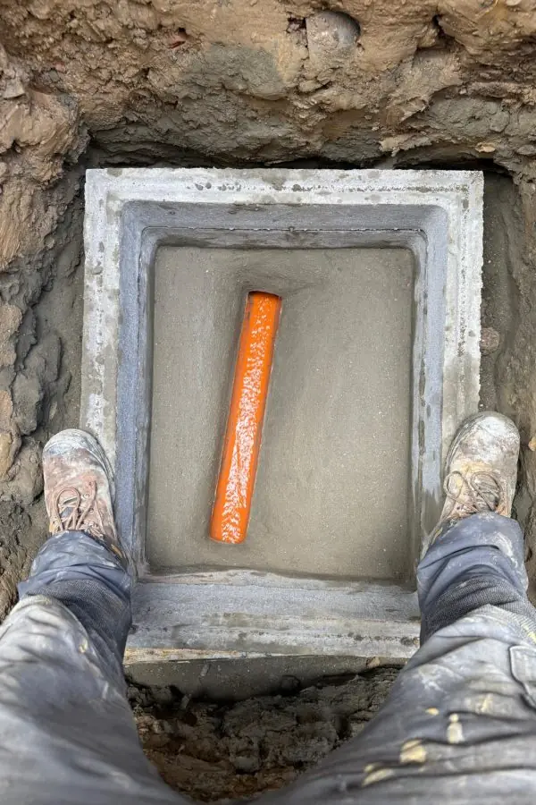 Drain excavation in progress